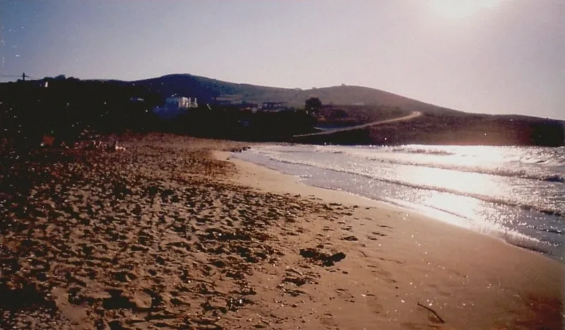Beach with turquoise water on Antiparos near the Blue Lagoon boat route