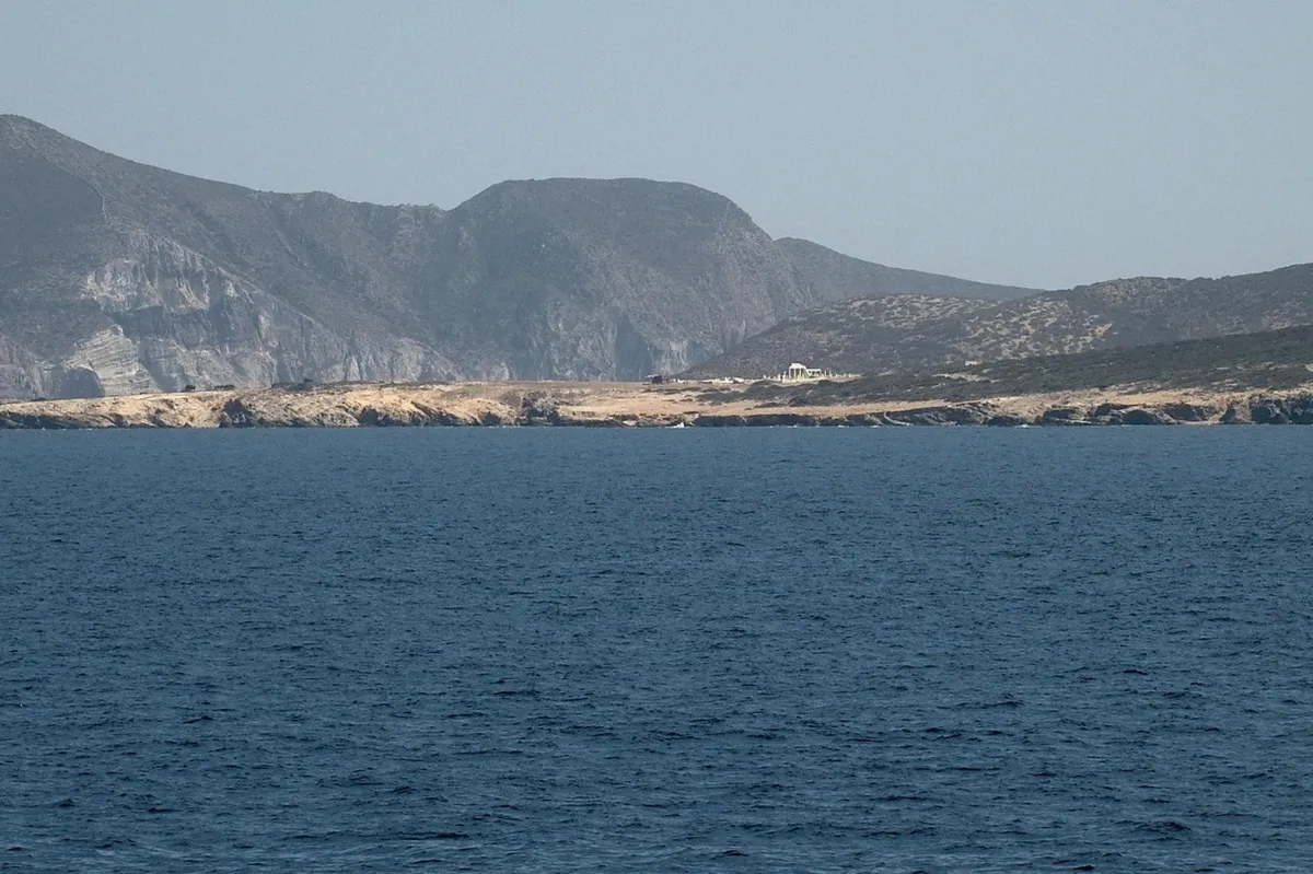 Ancient sanctuary excavation site on Despotiko island visited on a Paros cruise